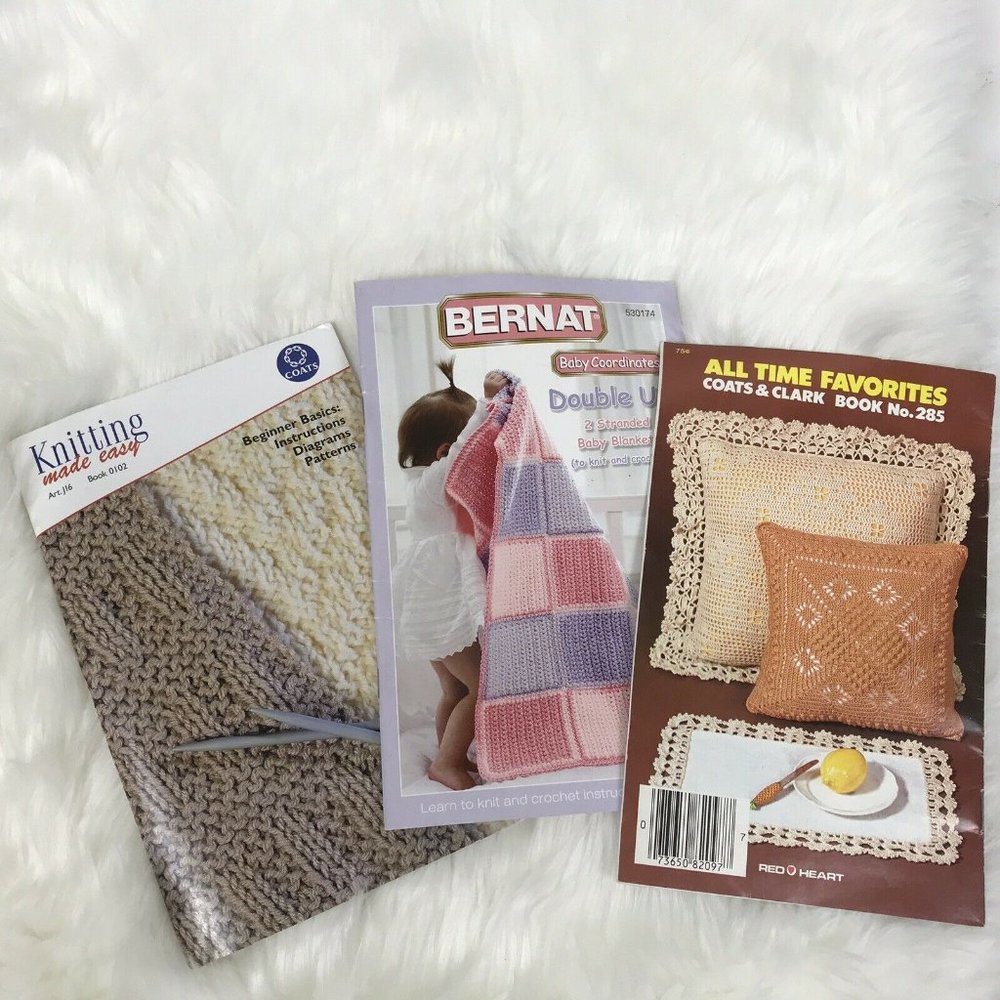 Crochet Pattern Lot Of 3‎ Bernat, Coats & Clark, Knitting Pattern